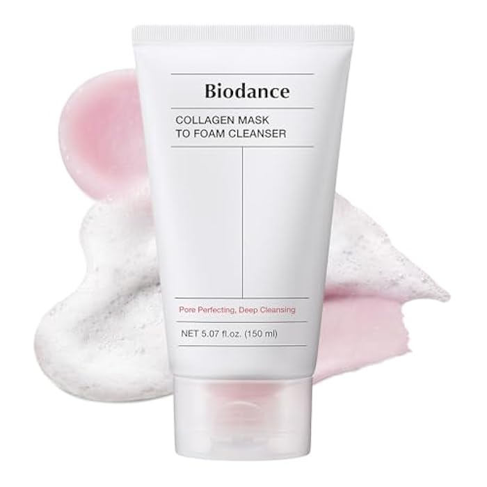 BIODANCE Collagen Mask To Foam Cleanser, Pink Face Wash for Women, 2-in-1 Pore Mask and Hydrating Foaming Facial Cleanser for Sensitive Skin, Oily Skin, Korean Skincareㅣ5.07 fl. oz. (150 ml) - Image 1