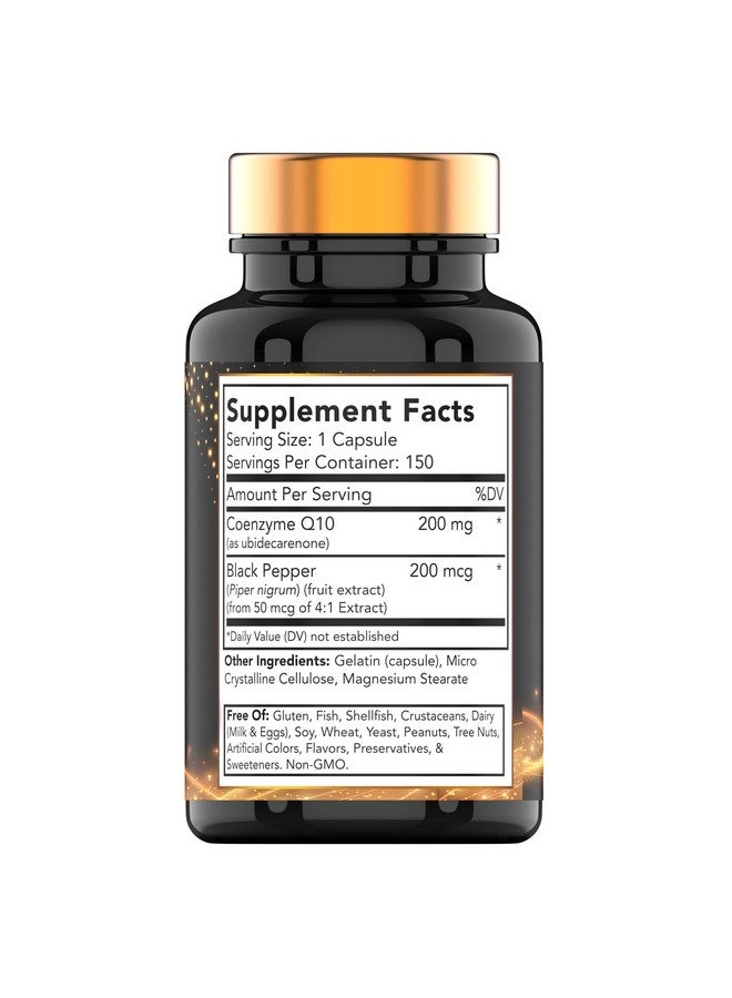tnvitamins CoQ-10 200mg - 150 Capsules with Black Pepper Extract | 5 Month Supply! | Powerful Free Radical Fighting Antioxidant | Max Absorption Rapid Release Capsules | Coenzyme Q-10 200 mg - Image 2