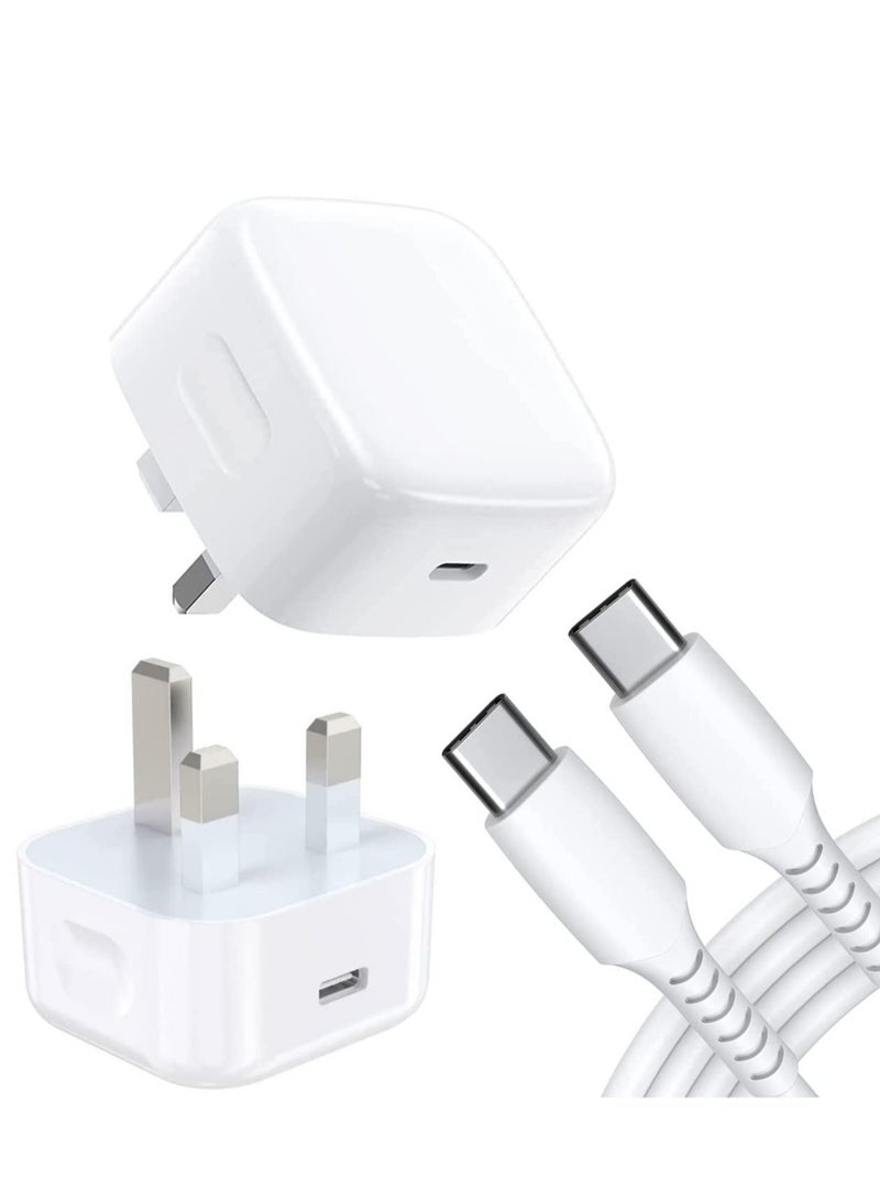 ELTRAZONE Charger For Oppo A54 /A74 /A94 /A53 /A76 /A96 /A36 /A11s /K9x /Reno4 /Find X3 Lite Plug, 20W USB C Charger Plug Type C Fast PD Adapter Mains UK Wall Charger With Fast Charging Cable - Image 1