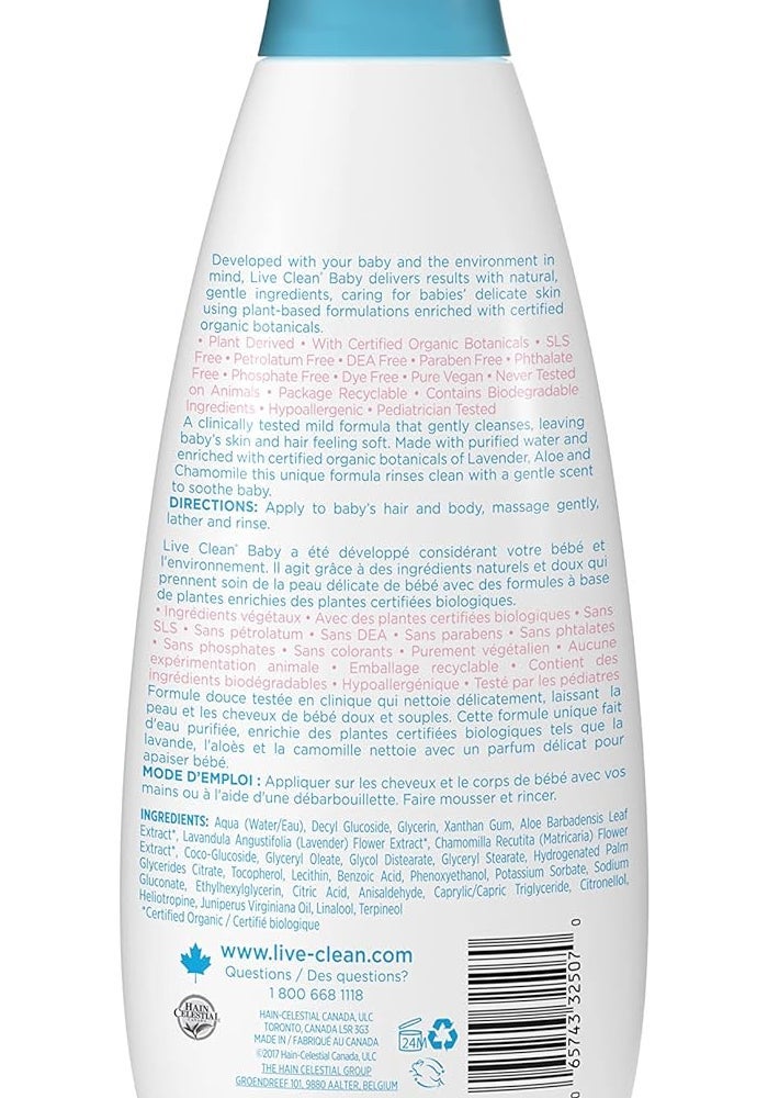 Live Clean Baby Tearless Shampoo & Wash - 750 ml - Image 2