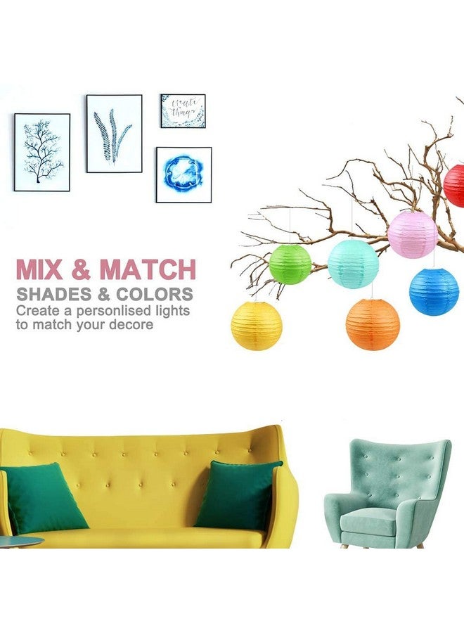 3A Featuretail Hanging Lantern Rice Paper Ball Lamp Shade (12inch, Mix Colour) - Pack of 5 - Image 4