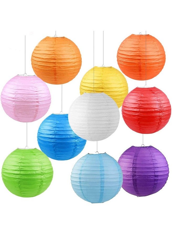 3A Featuretail Hanging Lantern Rice Paper Ball Lamp Shade (12inch, Mix Colour) - Pack of 5 - Image 5
