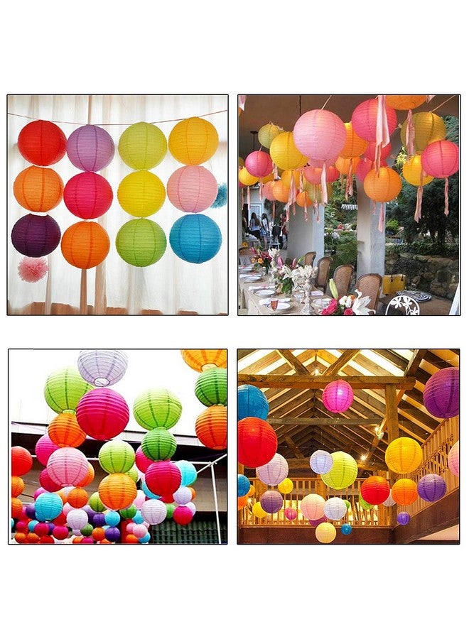 3A Featuretail Hanging Lantern Rice Paper Ball Lamp Shade (12inch, Mix Colour) - Pack of 5 - Image 2