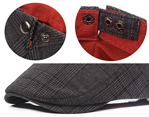 Qunson 2 Pack Mens Classic Cotton Flat Cap Ivy Gatsby Newsboy Driving Hat - Image 4