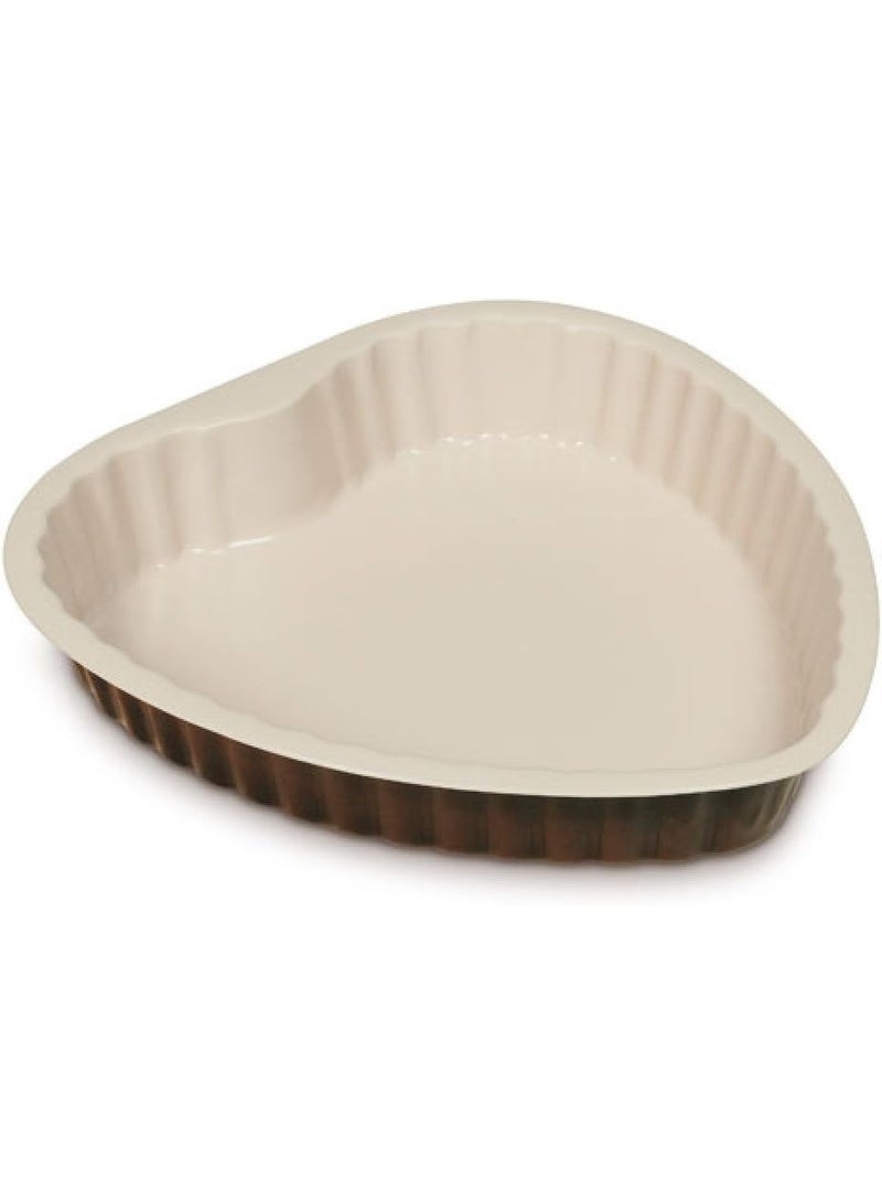 Guardini Heart-Shape Cake Mould Aluminium Nonstick, 25x25 cm - Brown - Image 1