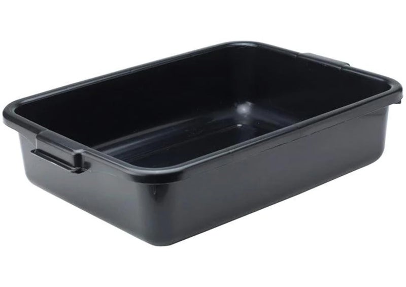 Winco Bus Box Dish Tub for Restaurants, 5", Black