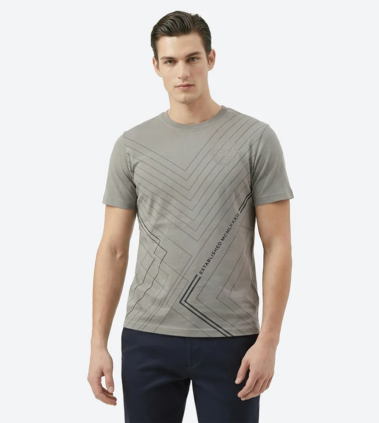 بيفرلي هيلز بولو كلوب Bhpc Mens Ash Grey Short Sleeve T-Shirt