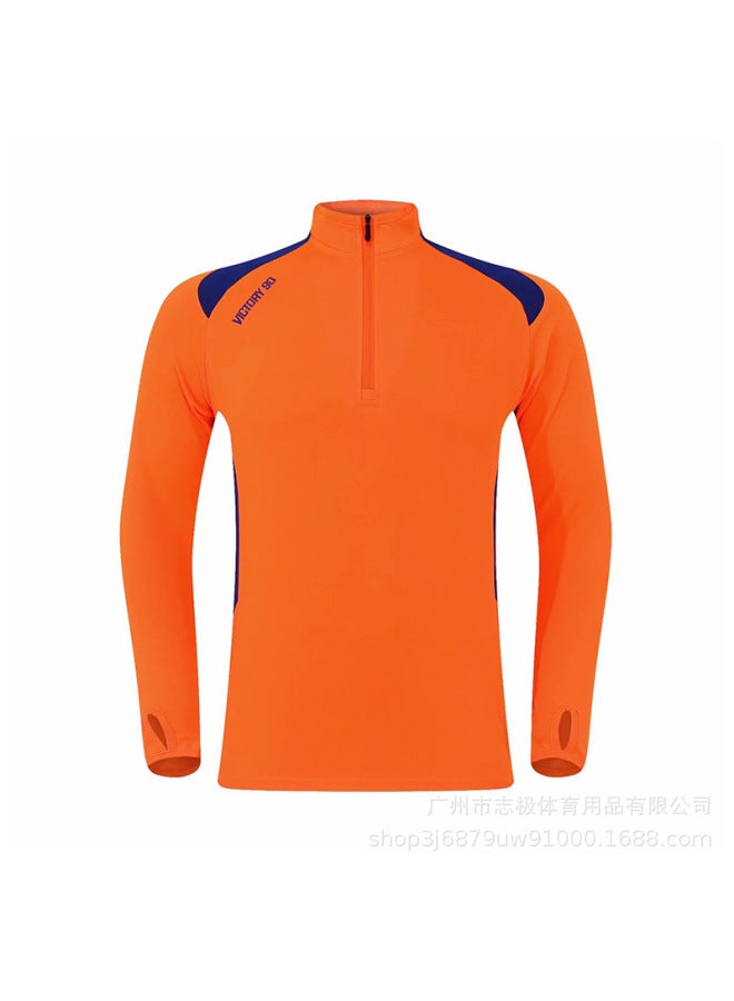 Orange With Blue Edge-quick Dry Breathable Football Jersey - Image 1
