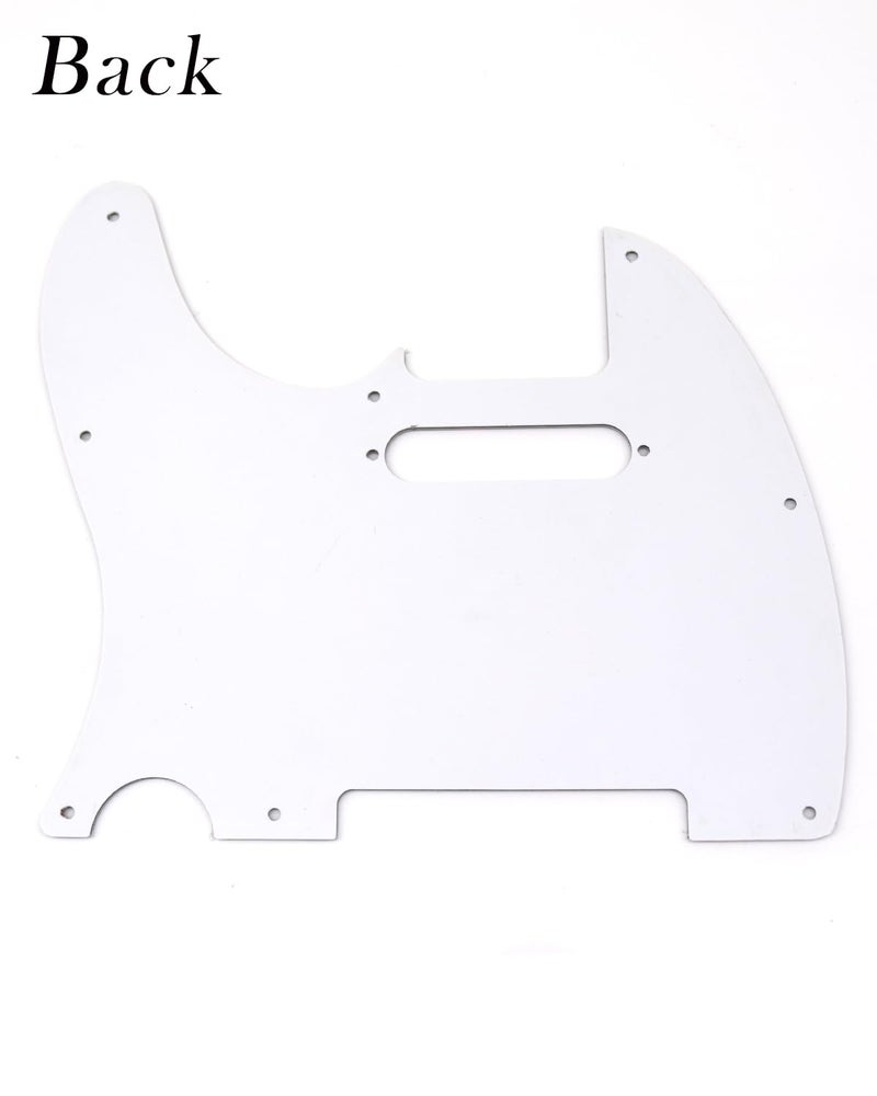 Samherome 8 Hole Tele Pickguard Modern Style TL Pick Guard with Pickup Mounting Screw Holes for Tele/Telecaster (White Pearl) - Image 3