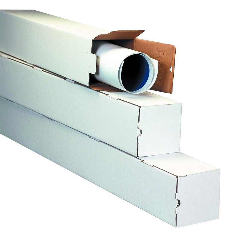 BOX USA أنابيب البريد، 48" طول × 3" عرض × 3" ارتفاع، عبوة 25 أنبوب مربع مموج للبريد والتخزين للخرائط، الأعمال الفنية، الحرف، الملصقات، حامل الفن الطويل - Image 3