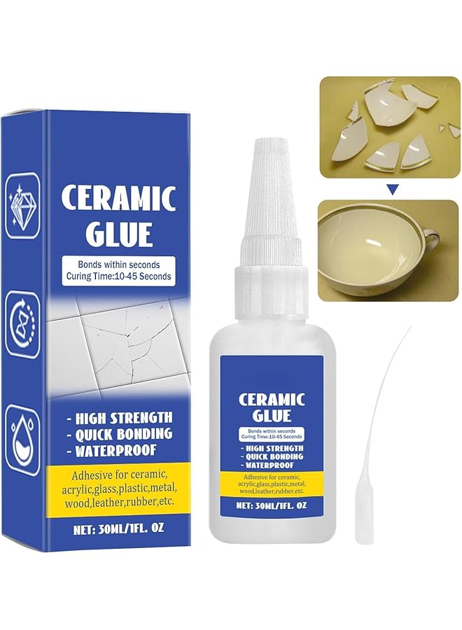 erorex Ceramic Repair Glue Pottery Glue Adhesive High Temperature Resistant Ceramic Glue To Repair Pottery No Odor After Curing Strong Adhesive Pottery Repair Glue Transparent Adhesive For Glass - Image 2