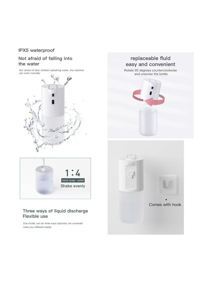 Automatic Foaming Soap Dispenser 4 Level Adjustable Infrared Sensor Touchless Foam Soap Dispenser Rechargeable Waterproof Hand Soap Dispenser for Kids Bathroom 400ml spensers