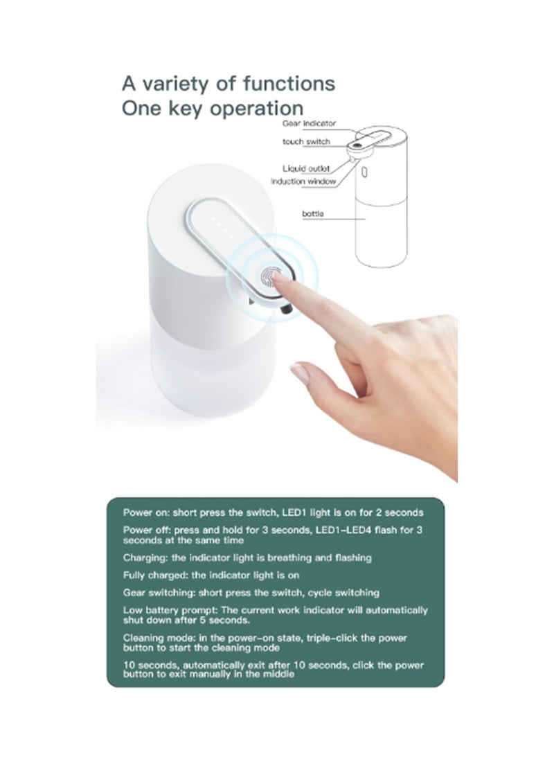 Automatic Foaming Soap Dispenser 4 Level Adjustable Infrared Sensor Touchless Foam Soap Dispenser Rechargeable Waterproof Hand Soap Dispenser for Kids Bathroom 400ml spensers
