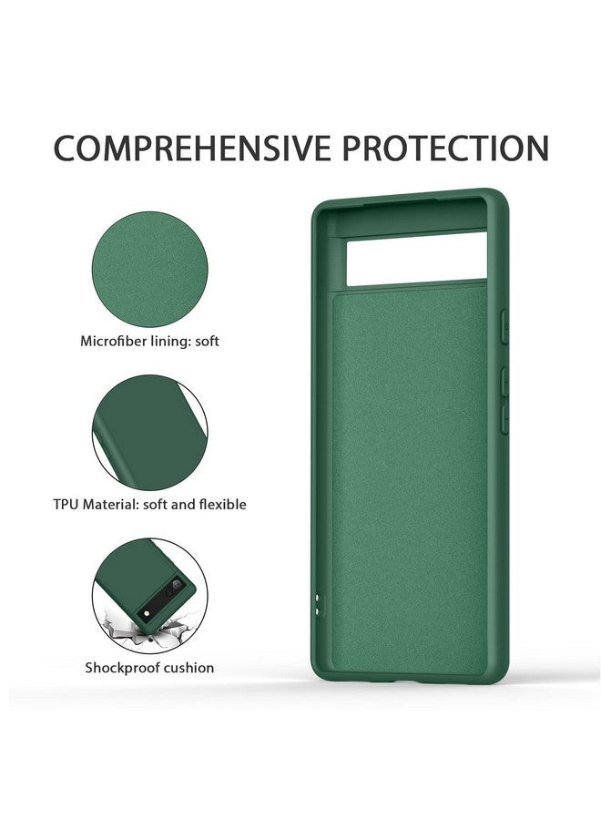 Tobfit TPU Case for Google Pixel 6a, Soft Protective Shockproof Phone Cover, Durable Anti-Scratch Smart Phone Case for Women Men(Dark Green) - Image 2