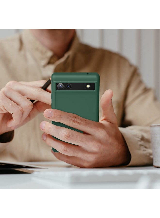 Tobfit TPU Case for Google Pixel 6a, Soft Protective Shockproof Phone Cover, Durable Anti-Scratch Smart Phone Case for Women Men(Dark Green) - Image 5