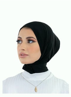 برفكتوري حجاب نسائي فوري من الليكرا نينجا بأزرار كبس مثالية، قماش جيرسي - أسود  - Image 3