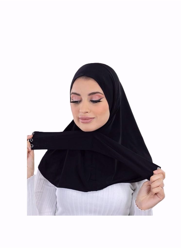 PERFECTORY Women Snap Button Lycra Ninja Instant Hijab, Jersey Fabric- Black - pzsku/ZA6A9BD3817CF1B03A0C3Z/45/_/1723781620/bfa436f3-78f3-457d-a6e3-e90b583c60d0