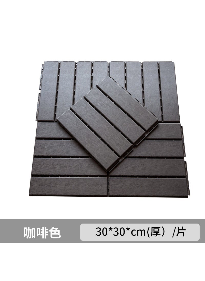 Arabest Plastic assembled floor self-assembled balcony terrace floor plastic floor imitation wood plastic floor plastic wood floor manufacturer Brown 
