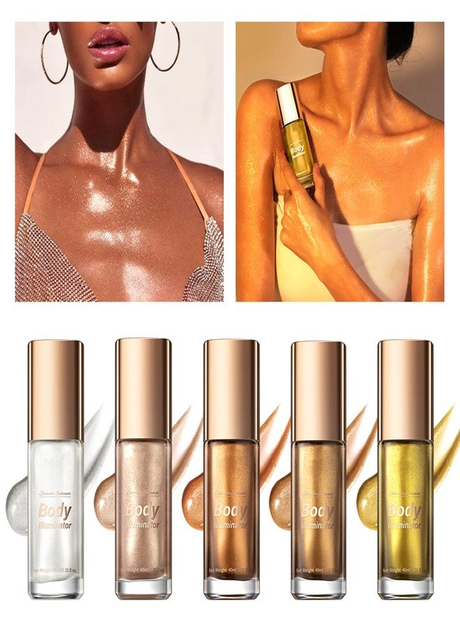 MAEPEOR Body Luminizer 5 Colors Smooth Subtle Shimmer Body & Face Illuminator Moisturizing Long Lasting Summer Glow (40ML, 04 Glistening Bronze) - Image 5