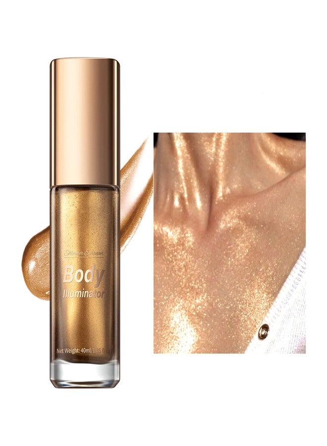 MAEPEOR Body Luminizer 5 Colors Smooth Subtle Shimmer Body & Face Illuminator Moisturizing Long Lasting Summer Glow (40ML, 04 Glistening Bronze) - Image 1