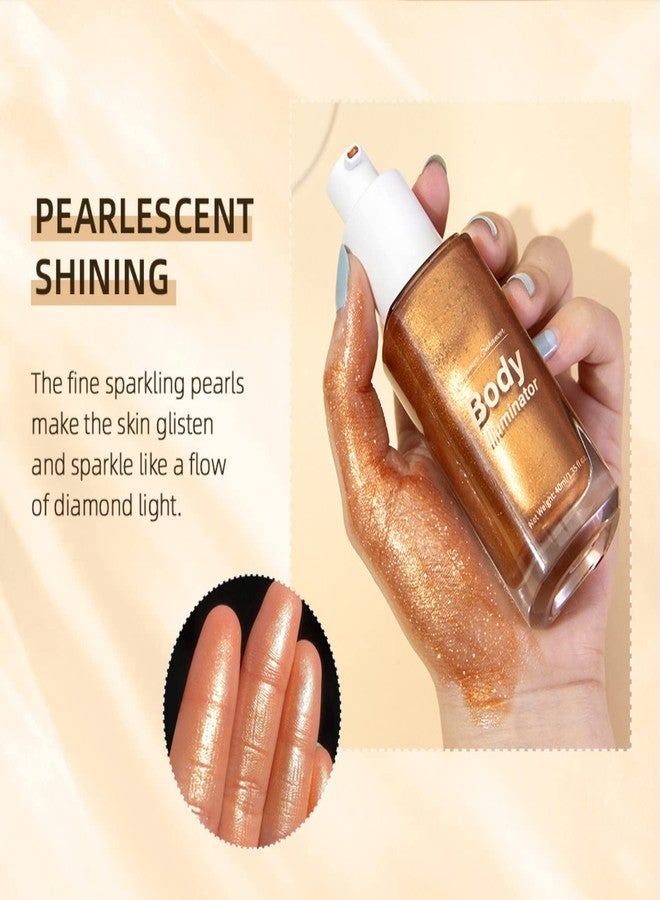MAEPEOR Body Luminizer 5 Colors Smooth Subtle Shimmer Body & Face Illuminator Moisturizing Long Lasting Summer Glow (40ML, 04 Glistening Bronze) - Image 3