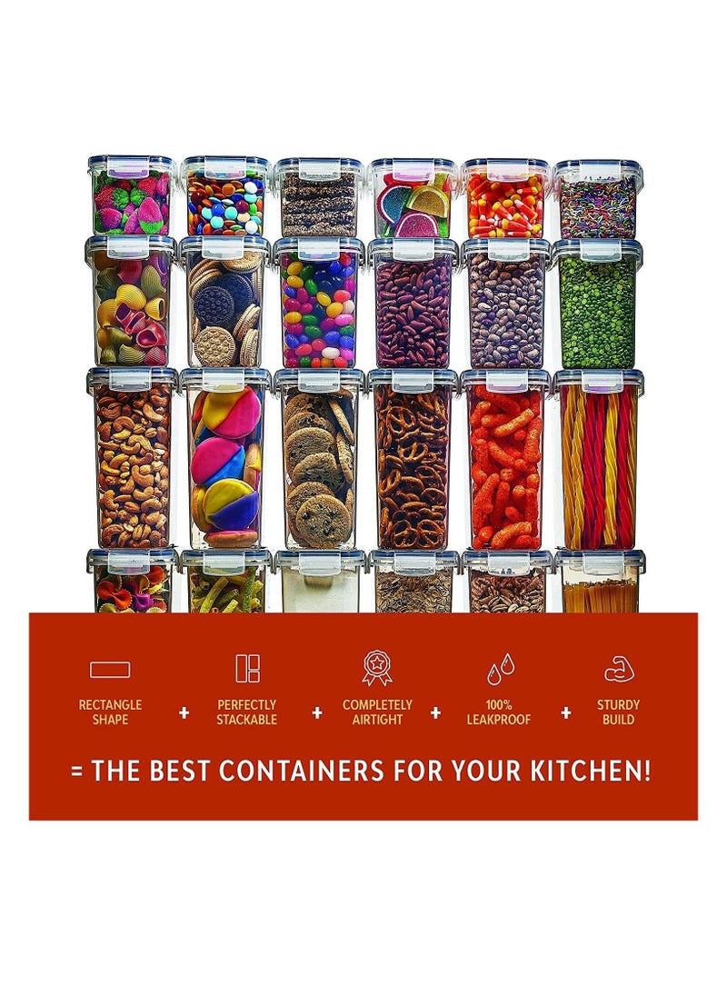 MahMir - Airtight Food Storage Containers with Lids 24 Pack for Kitchen Organization - BPA Free Kitchen Canisters for Cereal, Rice, Flour & Oats - Free Measuring Spoon , Marker and 24 Labels 24 pcs Pack - Image 1