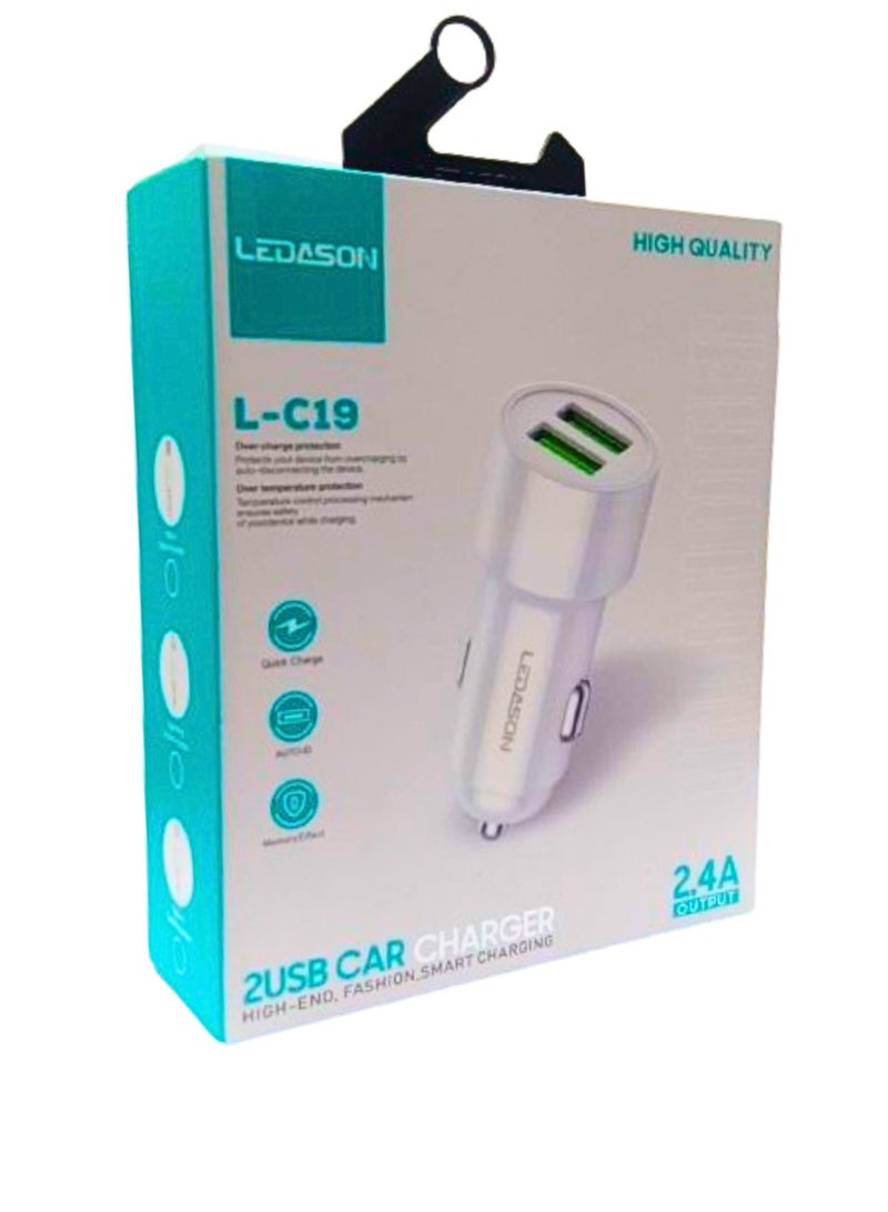 2USB CAR CHARGER HIGH END FASHION SMART CHARGING