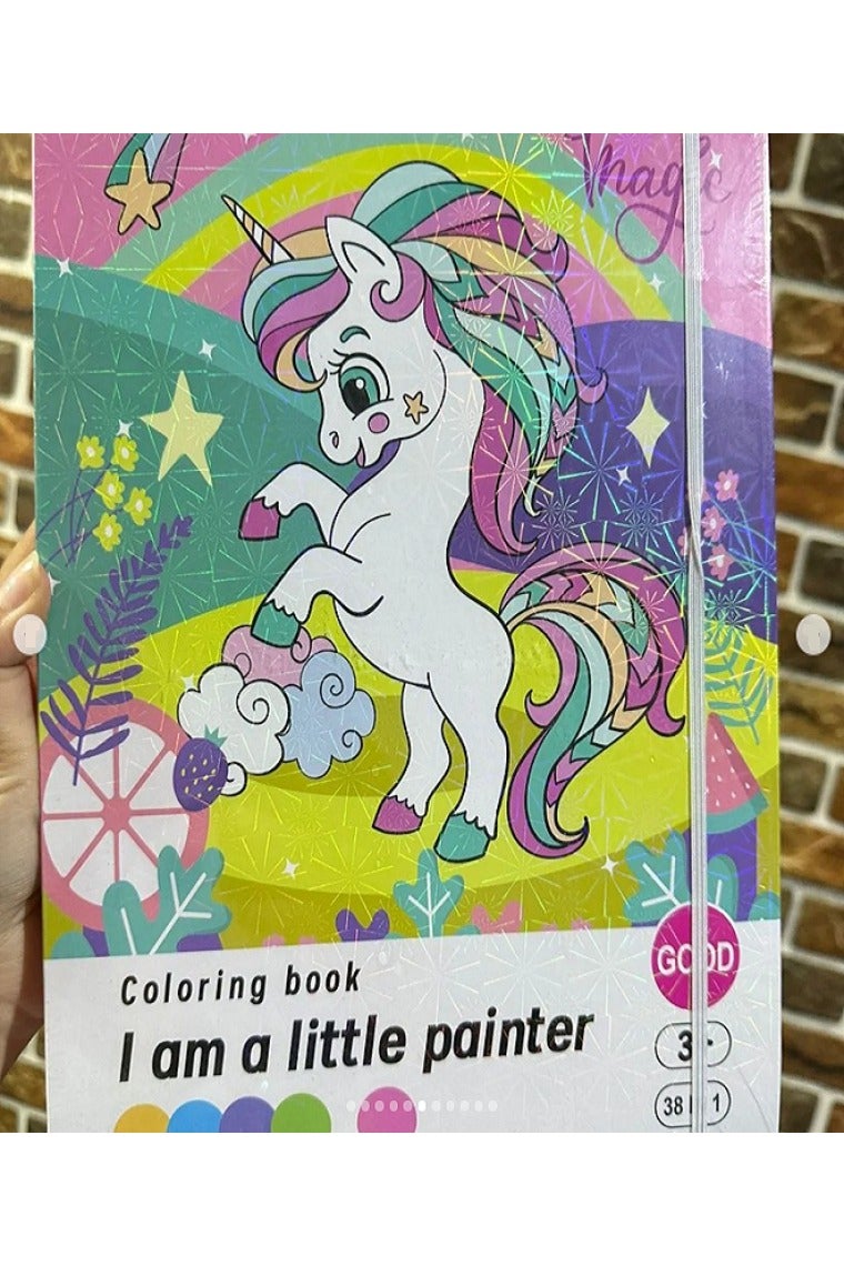 Children's Coloring Book, 38 Pcs, (Unicorn) - Image 1