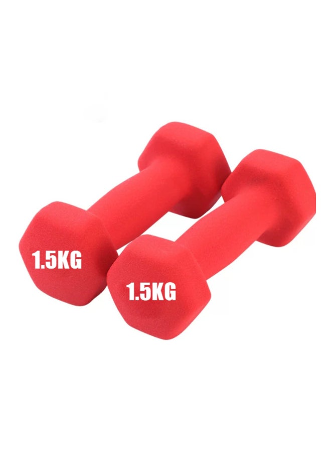 Egg Solid Cast Iron Dumbbell Set 6kg – Hexagonal Powder-Coated Design with Rubber & Colored Coating for Home and Family Fitness - Image 4