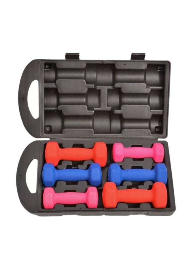 Egg Solid Cast Iron Dumbbell Set 6kg – Hexagonal Powder-Coated Design with Rubber & Colored Coating for Home and Family Fitness - Image 1
