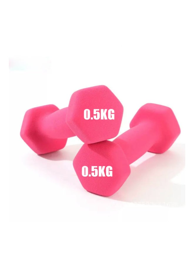 Egg Solid Cast Iron Dumbbell Set 6kg – Hexagonal Powder-Coated Design with Rubber & Colored Coating for Home and Family Fitness - Image 2