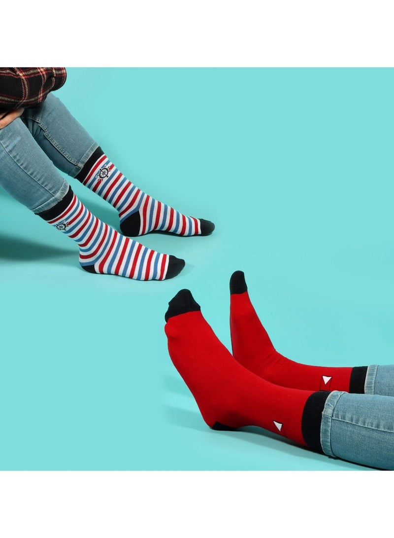 بيج ديزاين جوارب رجالية Biggdesign قطنية بعبوة 5 أزواج بنقشات، جوارب للملابس الرسمية والكاجوال، جوارب بطول الكاحل، مقاس 8-12. - Image 3