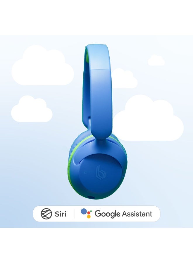 blupebble Kids Wireless Headphones Ages 6+ Bluetooth 5.4 Volume Limited Safe Audio KD80 Bounce 45H Playtime Adjustable Over Ear Headset with Mic USB-C Fast Charging AUX for iPhone Android - Image 2