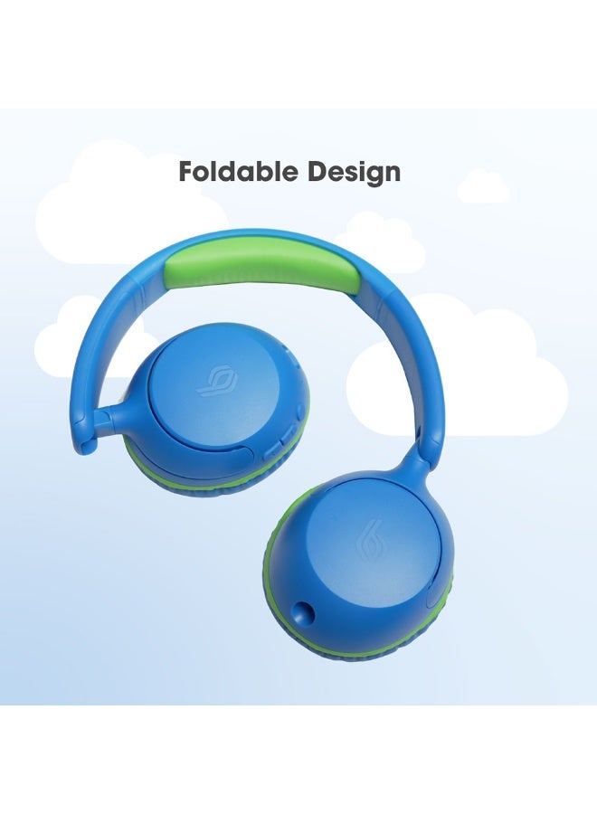 blupebble Kids Wireless Headphones Ages 6+ Bluetooth 5.4 Volume Limited Safe Audio KD80 Bounce 45H Playtime Adjustable Over Ear Headset with Mic USB-C Fast Charging AUX for iPhone Android - Image 3