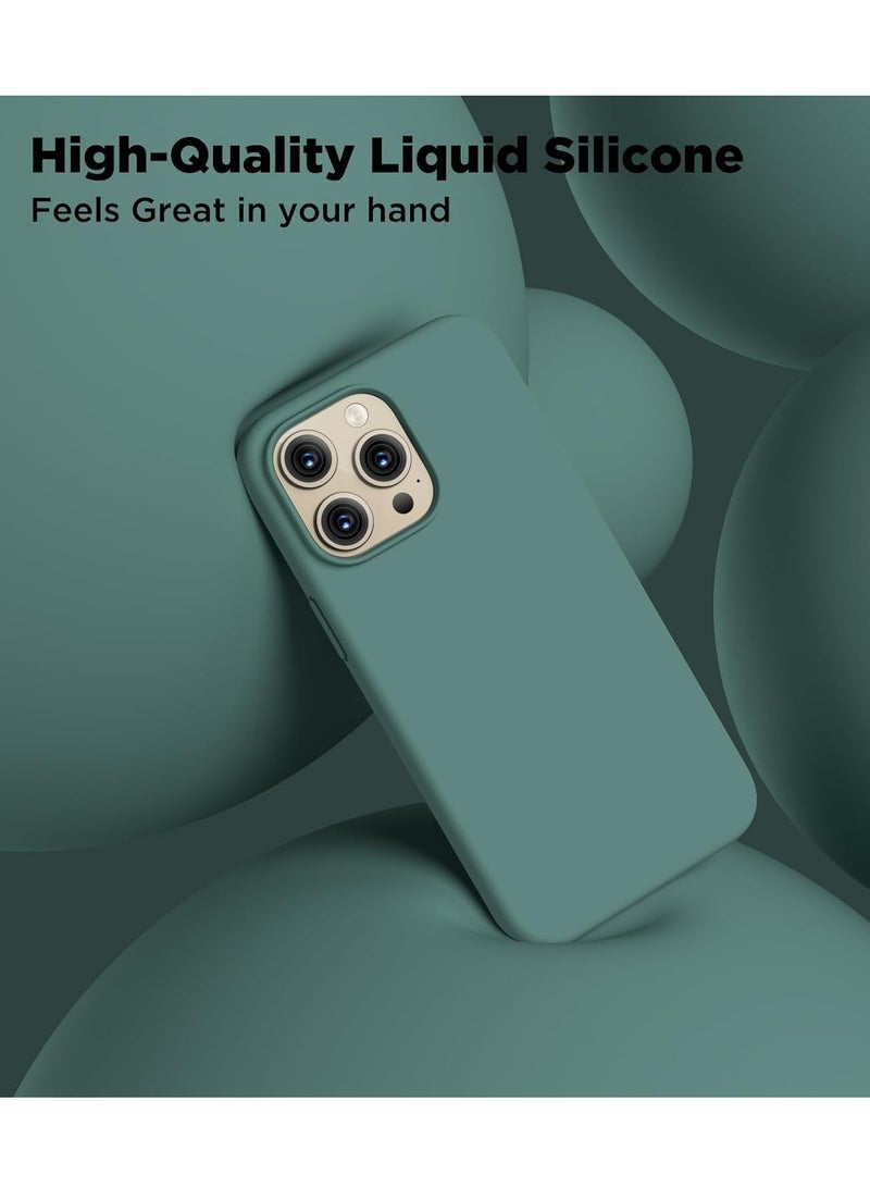 ELTRAZONE Compatible with iPhone 15 Pro Max Case, Liquid Silicone Case, Full Body Shockproof Protective Cover Slim Thin Phone Case with Soft Anti-Scratch Microfiber Lining, 6.7 inch-Pine Green - Image 5