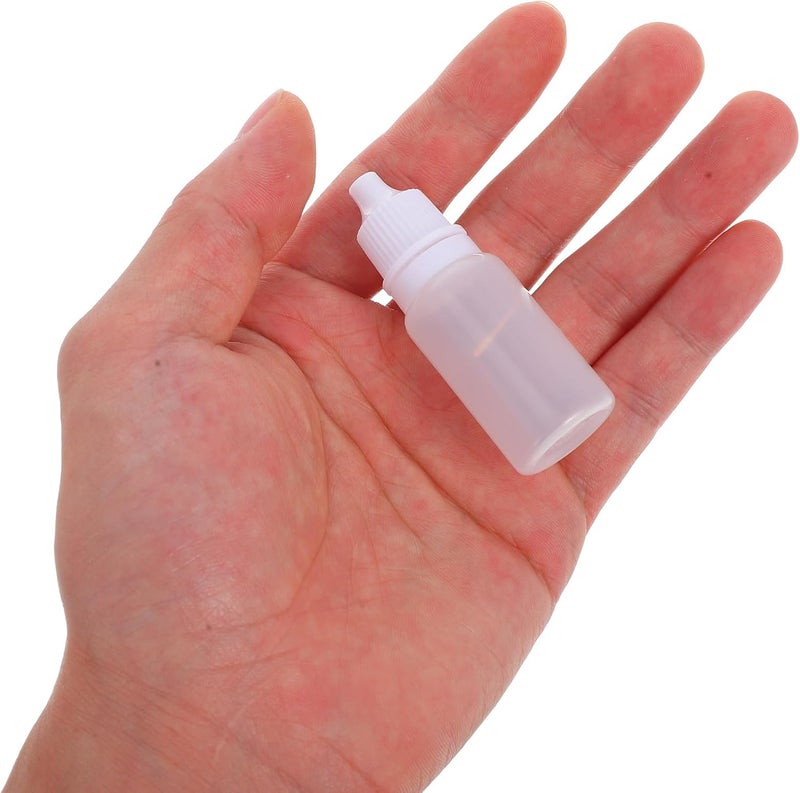 10 Pcs 10ml White Plastic Refillable Dropper Bottles Squeezable Mini Bottles Portable Eye Liquid Dispensing Containers for Travel and Lab Use - Image 2