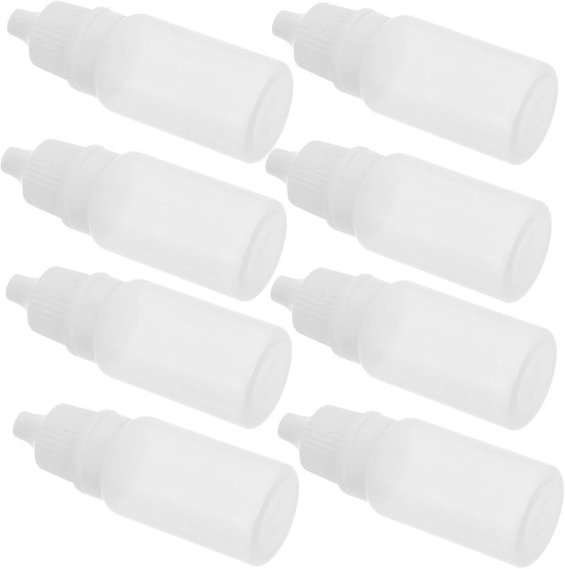 10 Pcs 10ml White Plastic Refillable Dropper Bottles Squeezable Mini Bottles Portable Eye Liquid Dispensing Containers for Travel and Lab Use - Image 1