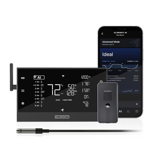 AC Infinity Controller AI with CO2 Sensor Bundle AIPowered Learning CO2 Data Tracking for Gardens Grow Tents Temp Humidity VPD Monitoring for Dynamic Level Adjusting Bluetooth WiFi App - Image 1