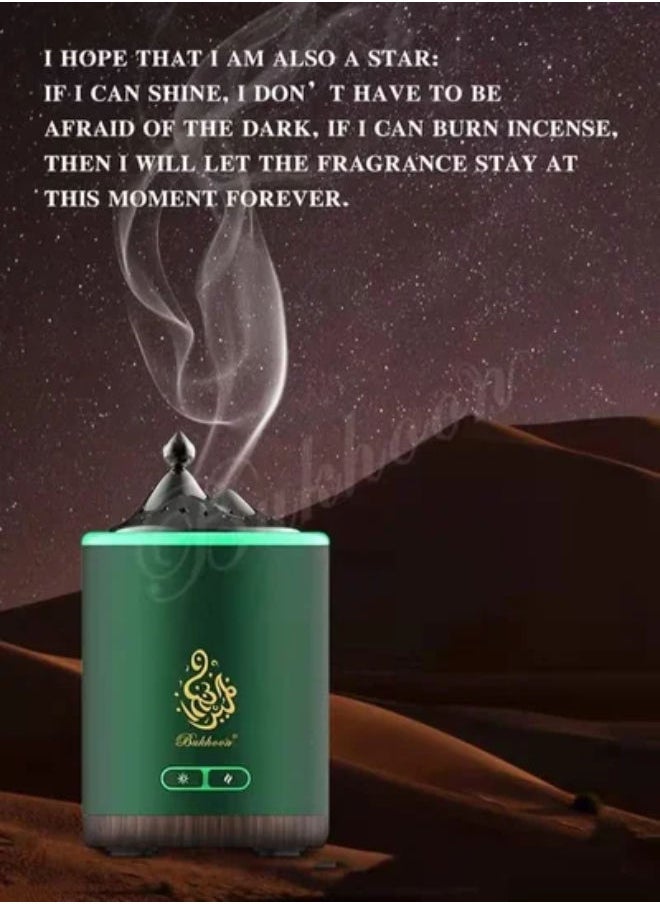 بخون Electric Bukhoor Dukhoon Burner – Portable Rechargeable Mini USB-Powered Incense Diffuser for Home, Office, Car & Travel – Elegant Electronic Oud Burner for Arabic Fragrance – Smokeless, Flameless, Easy-to-Use Aroma Diffuser with Ceramic Heating  - Image 4