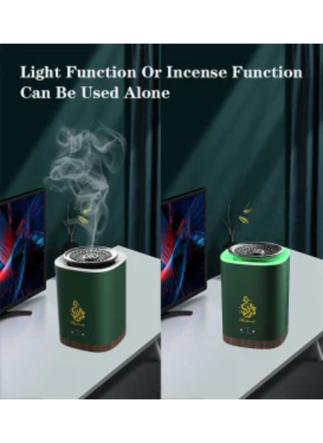 بخون Electric Bukhoor Dukhoon Burner – Portable Rechargeable Mini USB-Powered Incense Diffuser for Home, Office, Car & Travel – Elegant Electronic Oud Burner for Arabic Fragrance – Smokeless, Flameless, Easy-to-Use Aroma Diffuser with Ceramic Heating  - Image 3