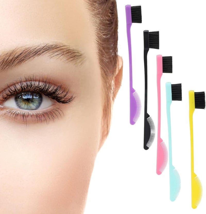 1Pc Double- headed Brow Comb Portable Eyebrow Brushes Practical Makeup Tools Household Hair Dye Brush Cosmetic Supplies for Home Shop Salon (Random Color) for Girls and Women