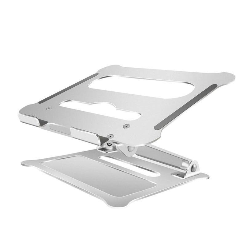 Foldable Aluminum Alloy Laptop Stand Riser Lightweight Notebook Holder For Desk Use Silver - Image 2