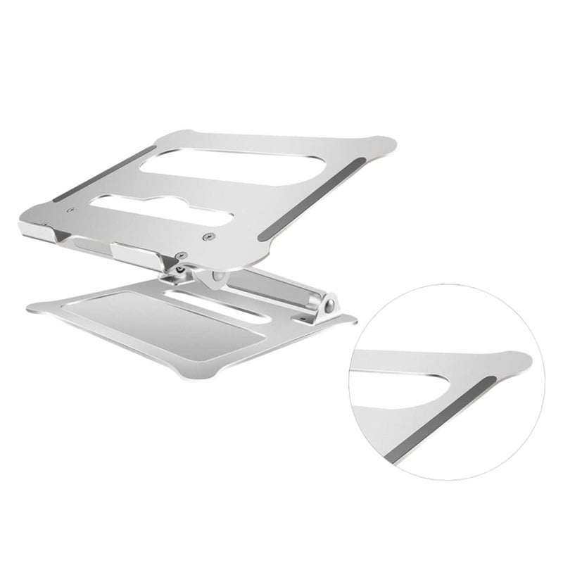 Foldable Aluminum Alloy Laptop Stand Riser Lightweight Notebook Holder For Desk Use Silver - Image 4