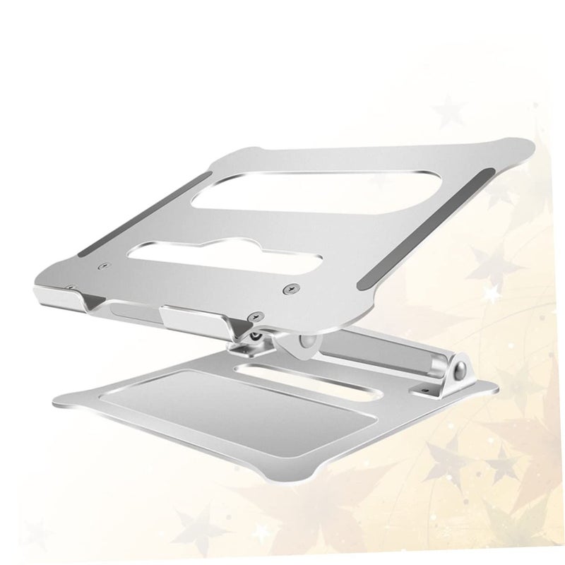 Foldable Aluminum Alloy Laptop Stand Riser Lightweight Notebook Holder For Desk Use Silver - Image 3