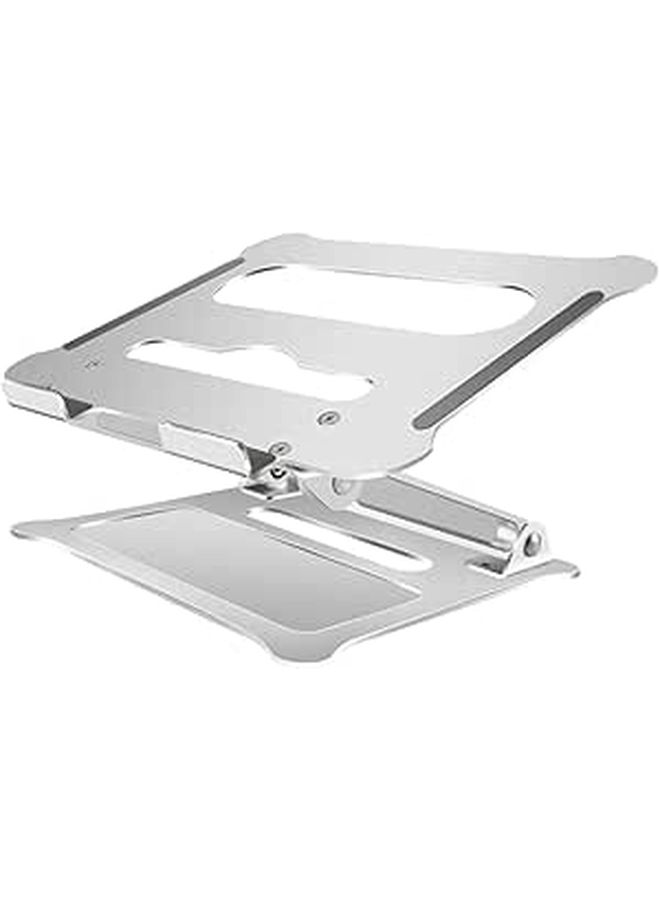 Foldable Aluminum Alloy Laptop Stand Riser Lightweight Notebook Holder For Desk Use Silver - Image 1