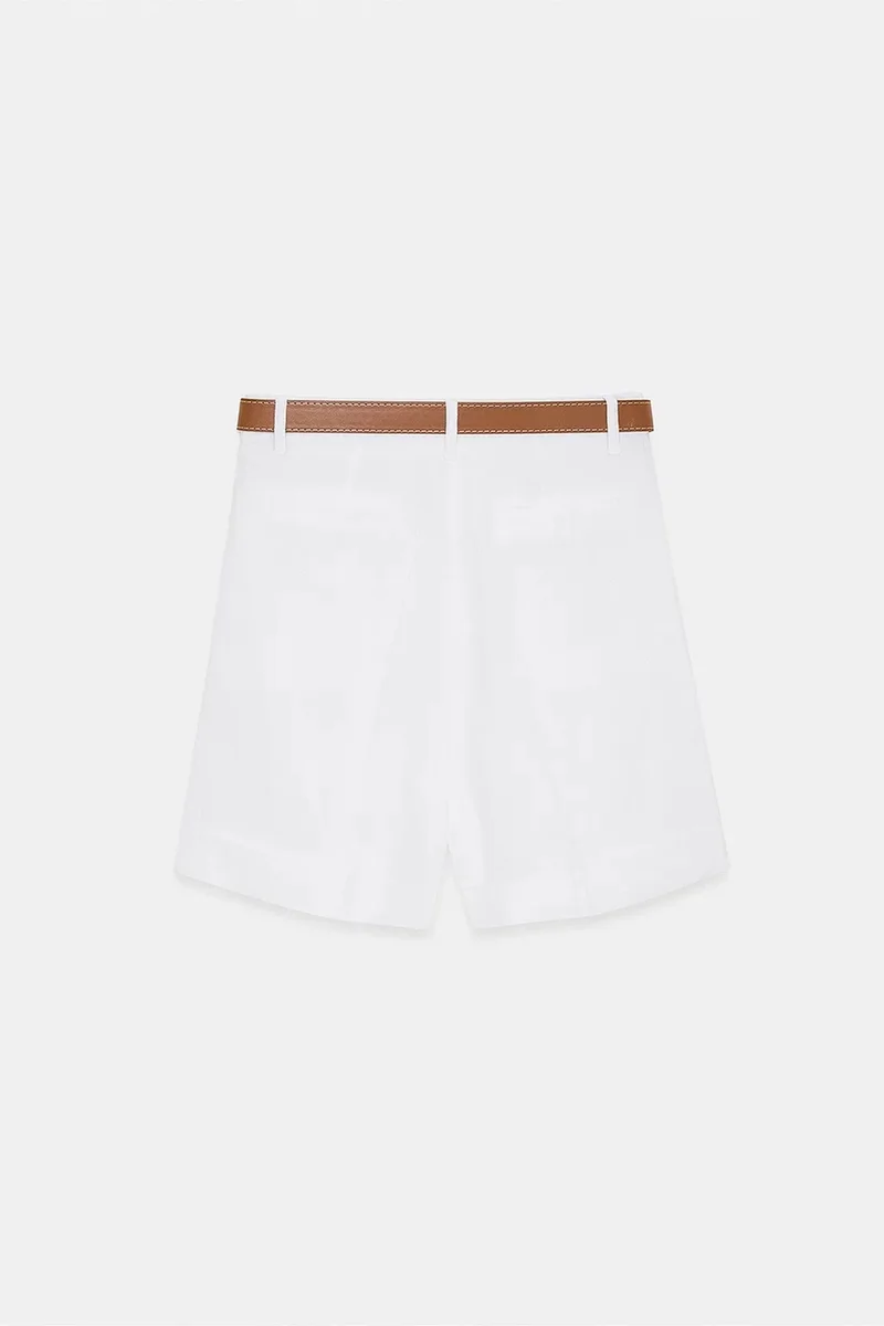 Dilvin White DILVIN Linen Shorts for Women | Best Price UAE