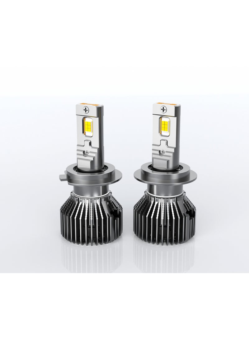 Generic M68-H7 LED Car Bulb,14000LM, 600% Brightness, 6,000K White, 10X Cooling, Xenon Replacement, Quick Plug, 2-Pack,6pcs*2 high-power lamp core  - Image 1