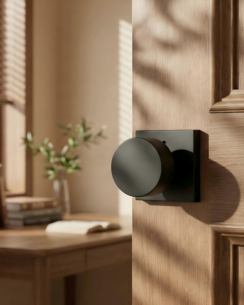 Haidms Matte Black Door Knobs Interior Privacy, Heavy Duty Square Black Interior Door Knobs for Bedroom, Zinc Alloy Privacy Door Knob Bathroom (6 Pack) - Image 3
