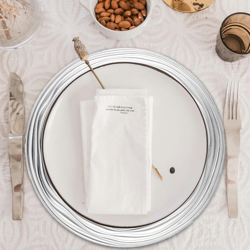 CAMOFOXIN 13 Inch Round Charger Plates Set of 6 Dinner Chargers Bulk Wedding Silver - Image 5