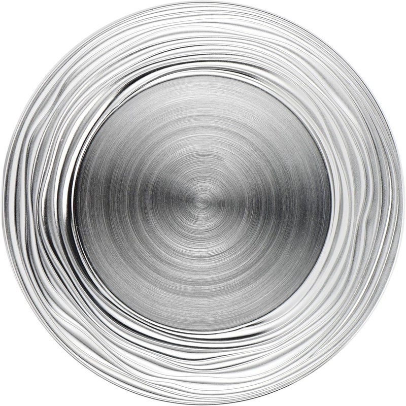 CAMOFOXIN 13 Inch Round Charger Plates Set of 6 Dinner Chargers Bulk Wedding Silver - Image 1
